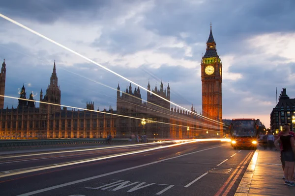 Big Ben a domy parlamentu v noci, Londýn — Stock fotografie