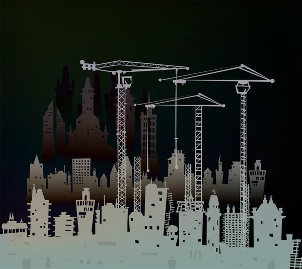 Building site with cranes. City background — Stock Photo, Image