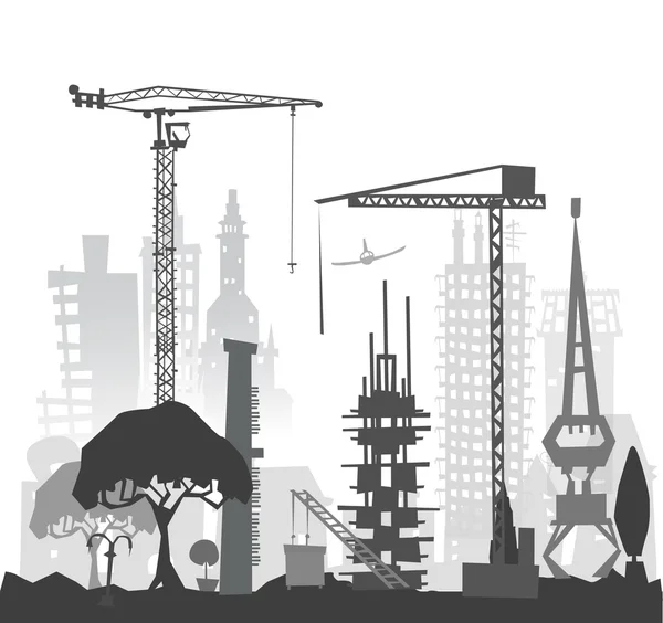Building site with cranes. City background — Stock Photo, Image