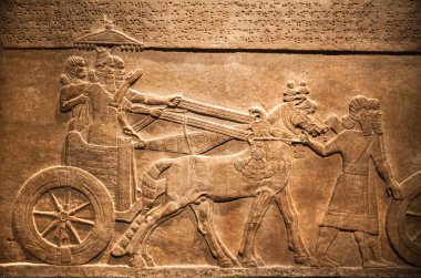 Hunting relief from Palace of Assurbanipal in Nineveh, Assyria clipart