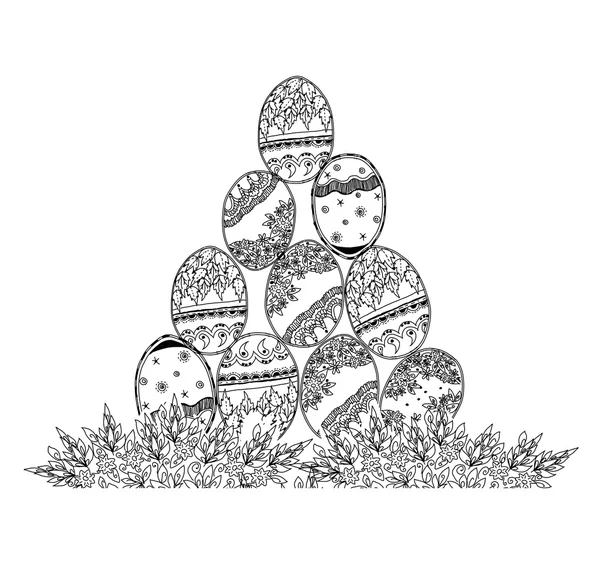 Easter  eggs background, Sketch — Stock Photo, Image