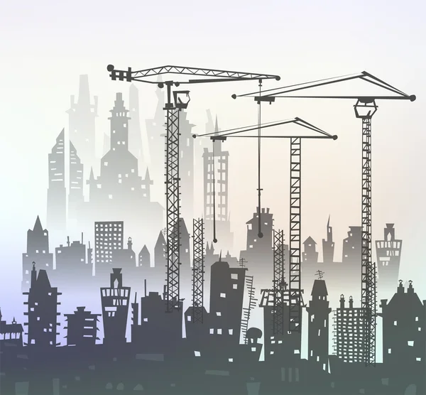 Building site with cranes. City background — Stock Photo, Image