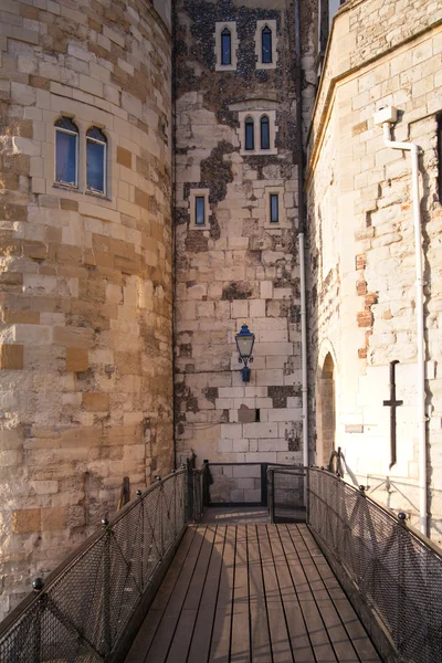 Tower of London (started 1078), old fortress, castle, prison and house of Crown Jewels. View form the river side park — Stock Photo, Image