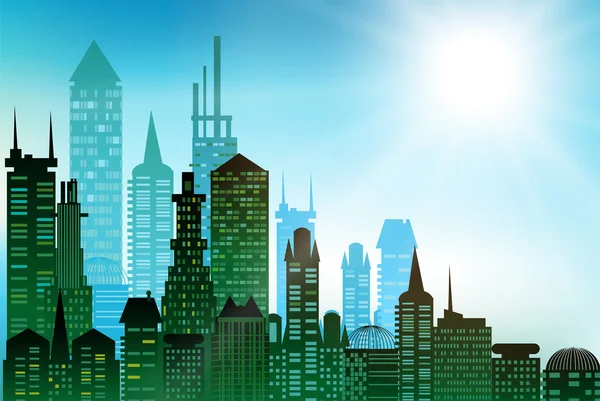 Vackra moderna city skyline illustration — Stockfoto