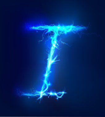 Alfabe mavi Elektrik Aydınlatma, gök gürültüsü fırtına etkisi yaptı. ABC