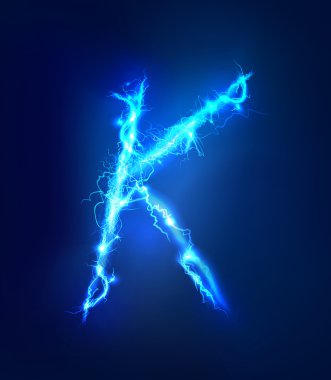 Alfabe mavi Elektrik Aydınlatma, gök gürültüsü fırtına etkisi yaptı. ABC