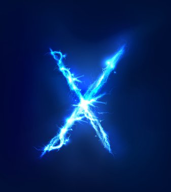 Alfabe mavi Elektrik Aydınlatma, gök gürültüsü fırtına etkisi yaptı. ABC