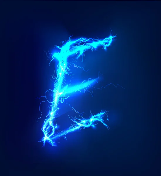 Alfabet gemaakt van blauwe elektrische verlichting, thunder storm effect. ABC — Stockfoto