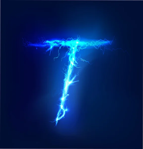 Алфавіту зробив синій електричного освітлення, грім буря ефект. ABC — стокове фото