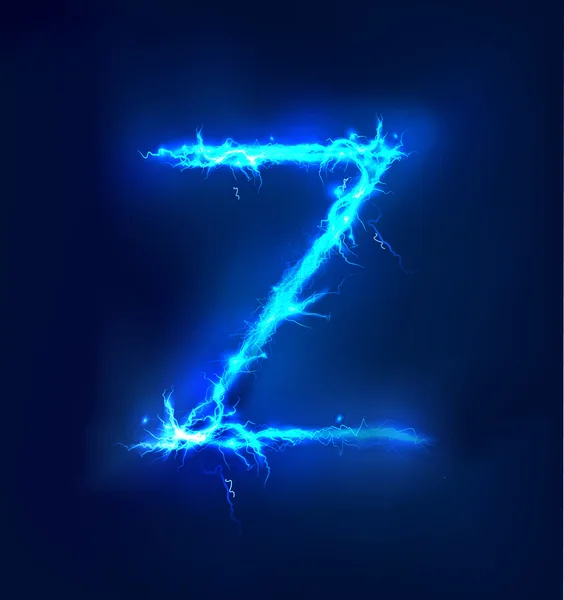 Alphabet aus blauer elektrischer Beleuchtung, Gewittereffekt. abc — Stockfoto