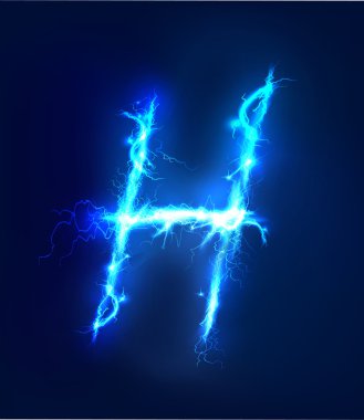 Alfabe mavi Elektrik Aydınlatma, gök gürültüsü fırtına etkisi yaptı. ABC