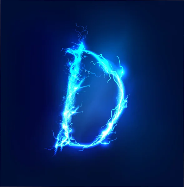 Alphabet en éclairage électrique bleu, effet orage. ABC — Photo