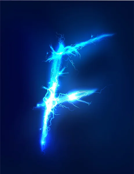 Alphabet made of  blue electric lighting, thunder storm effect. ABC — Stock Photo, Image