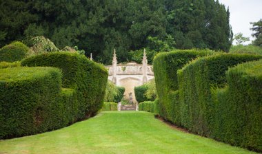 CHIPPENHAM, UK - AUGUST 9, 2014: Castle Combe, unique old English village. Park