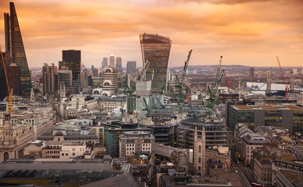 City of London panorama at sunset. — Stok fotoğraf