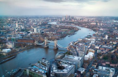 City of London panorama in sunset. clipart