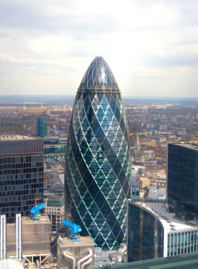 LONDON, UK - APRIL 22, 2015: City of London view. Panoramic view from the 32 floor of London's skyscraper