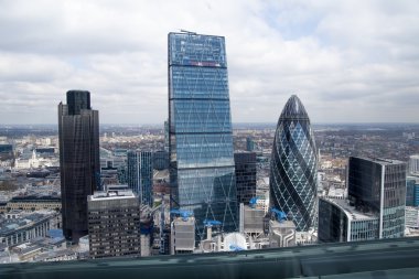 LONDON, UK - APRIL 22, 2015: City of London view. Panoramic view from the 32 floor of London's skyscraper