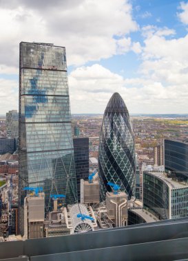 LONDON, UK - APRIL 22, 2015: City of London view. Panoramic view from the 32 floor of London's skyscraper