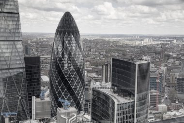 LONDON, UK - APRIL 22, 2015: City of London view. Panoramic view from the 32 floor of London's skyscraper