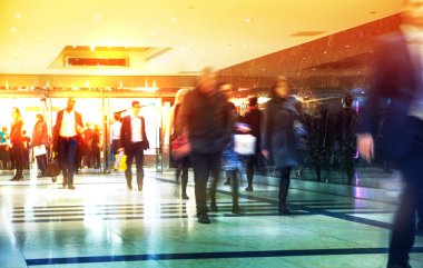 Business people blur. People walking in rush hour. Business and modern life concept