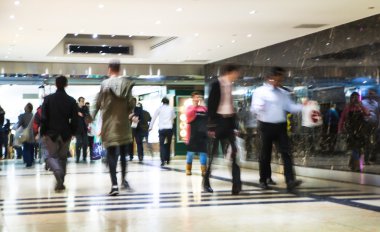 Business people blur. People walking in rush hour. Business and modern life concept