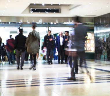 Business people blur. People walking in rush hour. Business and modern life concept