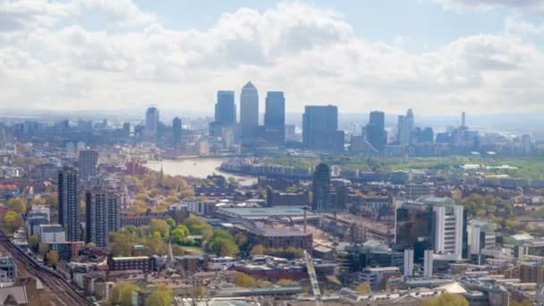 London, Canary Wharf business district — Stock Video