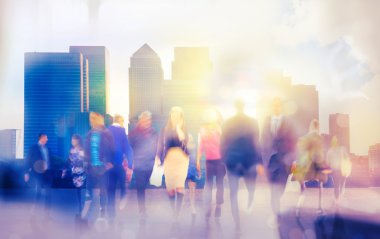 Yürüyen insanlar arka plan, Londra bulanıklık
