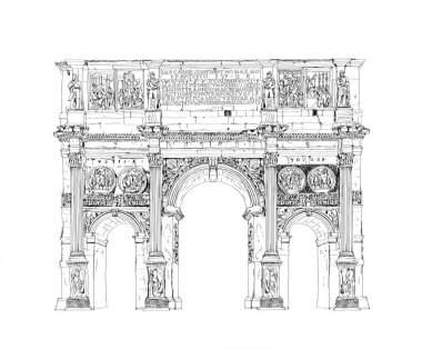 Konstantin Kemeri, Roma. İtalya. Ayrıntılı çizim