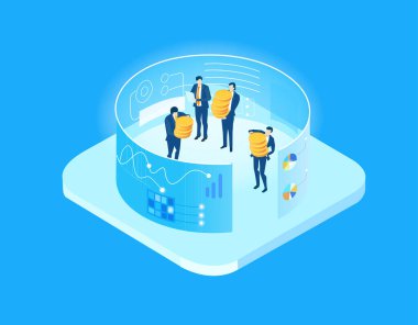 Yüksek teknoloji, ileri teknoloji şirketinde çalışan iş adamları.