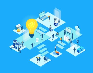 Küresel çapta çalışan büyük bir şirketin, farklı seviyelerde soyut bir çevrede çalışan iş insanlarının, yeni fikirler yaratıp, gözlemleyip, destekleyerek ve geliştirerek.