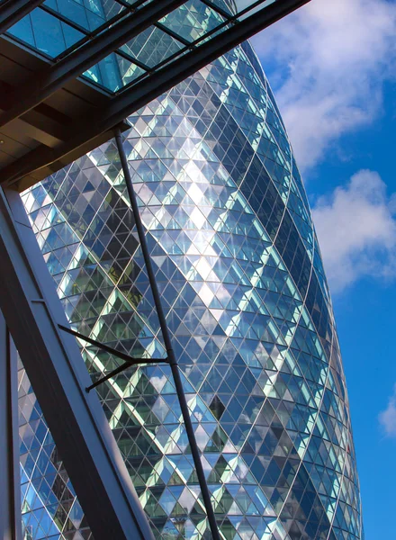 Gherkin building glass texture. Modern English architecture. City of London — Stock Photo, Image