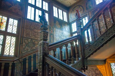 SUSSEX, UK - APRIL 11, 2015: Sevenoaks Old english mansion interior. Painted stairs