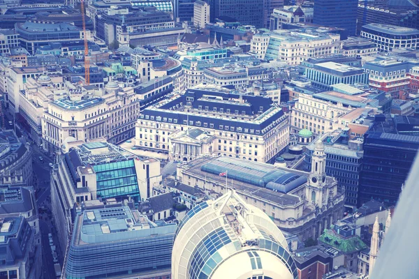 City of London aerial view includes bank of England. London panorama form 32 floor of Walkie-Talkie building — Stock Photo, Image