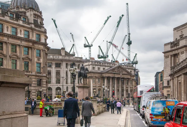 英格兰银行广场，伦敦，英国 — 图库照片