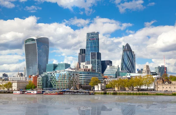 City of London business aria weergave, Londen Uk — Stockfoto