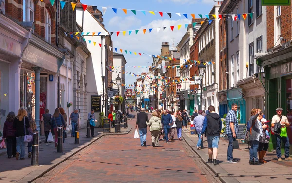 Rochester high street in weekend. Verenigd Koninkrijk — Stockfoto