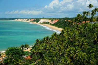 Porto seguro, Bahia / Brezilya - 9 Haziran 2007: Bahia 'nın güneyindeki Porto Seguro şehrindeki Trancoso bölgesinin manzarası