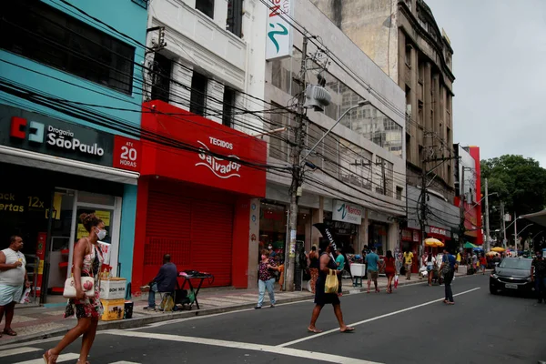 Salvador Bahia Brasil Noviembre 2020 Personas Con Máscaras Protección Contra —  Fotos de Stock