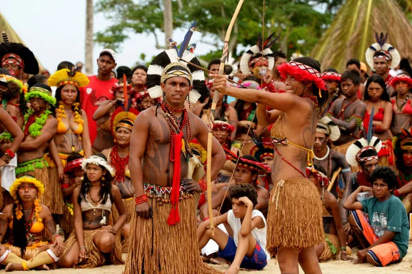 Santa Cruz Cabralia Bahia Brezilya Nisan 2009 Pataxo Kızılderilileri Santa — Stok fotoğraf