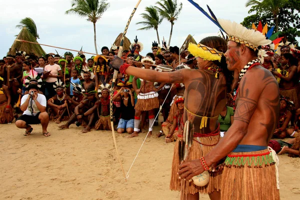Santa Cruz Cabralia Bahia Brazil April 2009 Pataxo Indians Seen — 스톡 사진