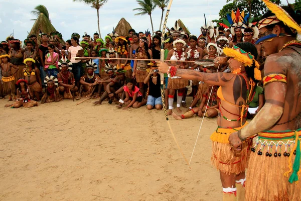 Santa Cruz Cabralia Bahia Brazil April 2009 Pataxo Indianen Zijn — Stockfoto