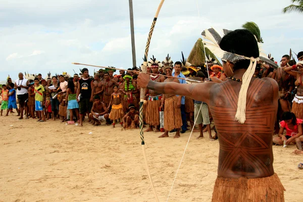 Santa Cruz Cabralia Bahia Brazilské Duben 2009 Pataxo Indiáni Jsou — Stock fotografie