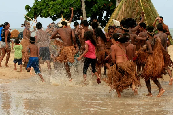 Santa Cruz Cabralia Bahia Brazil April 2009 Indiërs Van Pataxo — Stockfoto