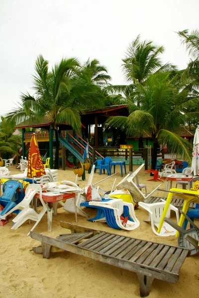 Porto Seguro Bahia Brazil Maart 2009 Strandhut Aan Rand Van — Stockfoto