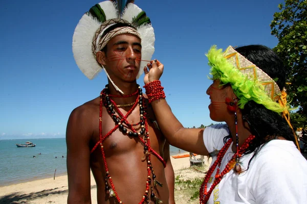 Santa Cruz Cabralia Bahia Brasil Abril 2008 Índios Pataxo São — Fotografia de Stock