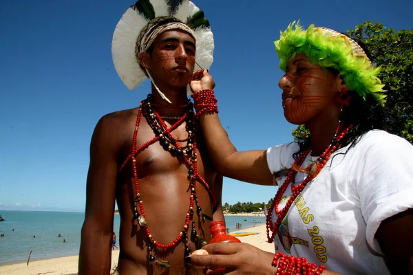 Santa Cruz Cabralia Bahia Brazil April 2008 Pataxo Indians Seen — 图库照片