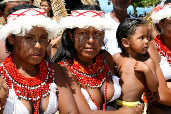 Santa Cruz Cabralia Bahia Brazilské Duben 2008 Pataxo Indiáni Jsou — Stock fotografie