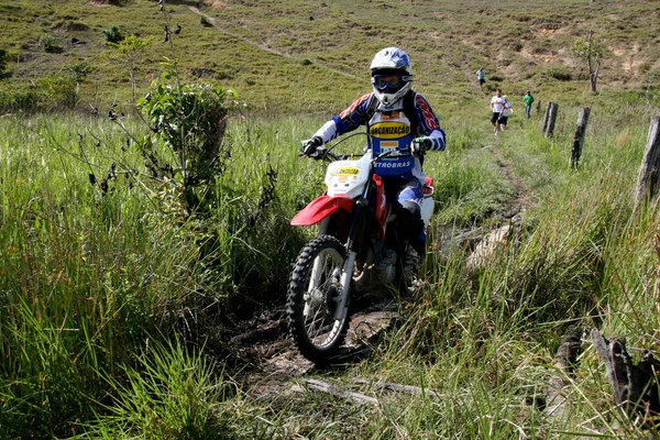 Porto Seguro Bahia Brazil April 2008 Motorcyclist Motocross Enduro City — 스톡 사진